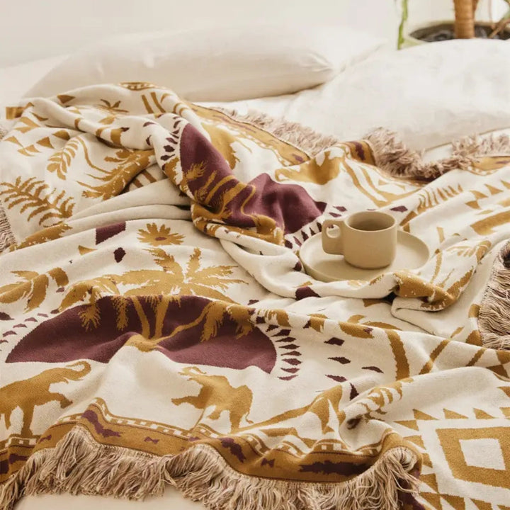 Skanto | Azura Boho Geometrisk Strikket Teppe