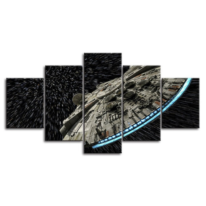 5 Piece Fascinating Galaxy UFOs Canvas Wall Art Painting | Skanto