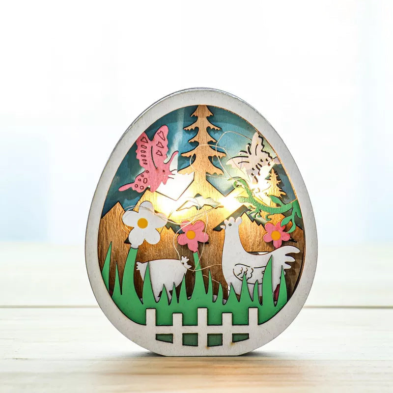 Påske Tre Ornamenter med LED Lys Kanin Bord Dekorasjoner | Skanto