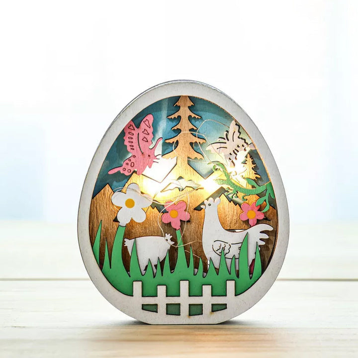 Påske Tre Ornamenter med LED Lys Kanin Bord Dekorasjoner | Skanto