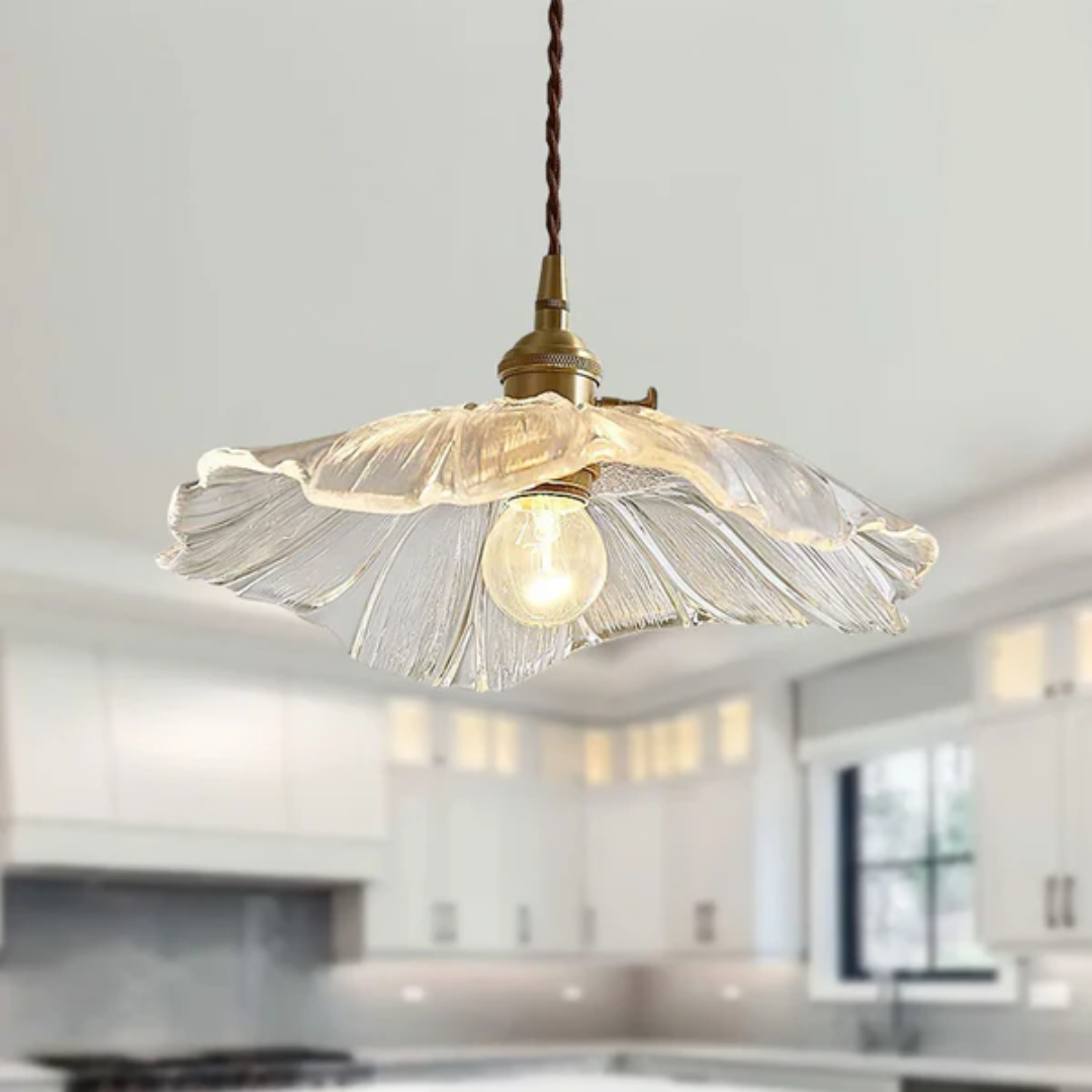 Skanto | Retro Lotus Glass Pendellampe