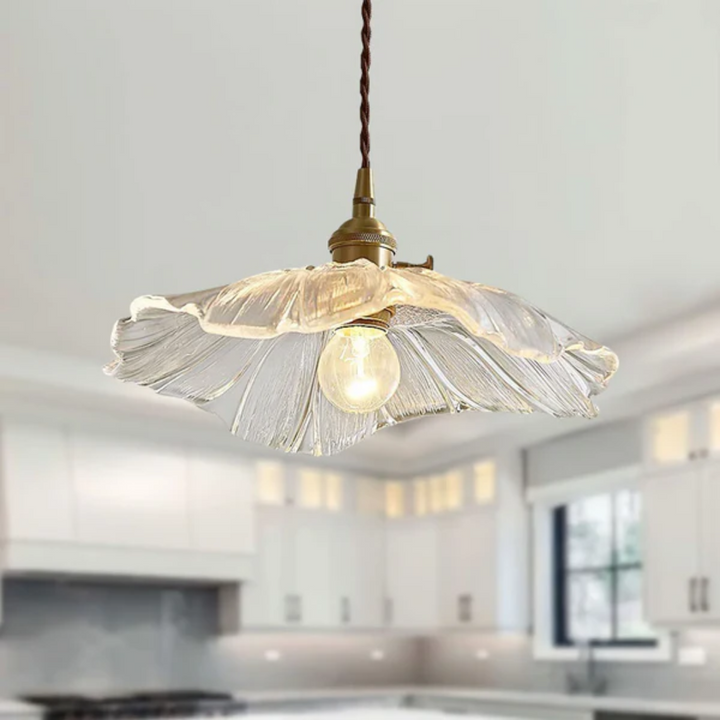 Skanto | Retro Lotus Glass Pendellampe