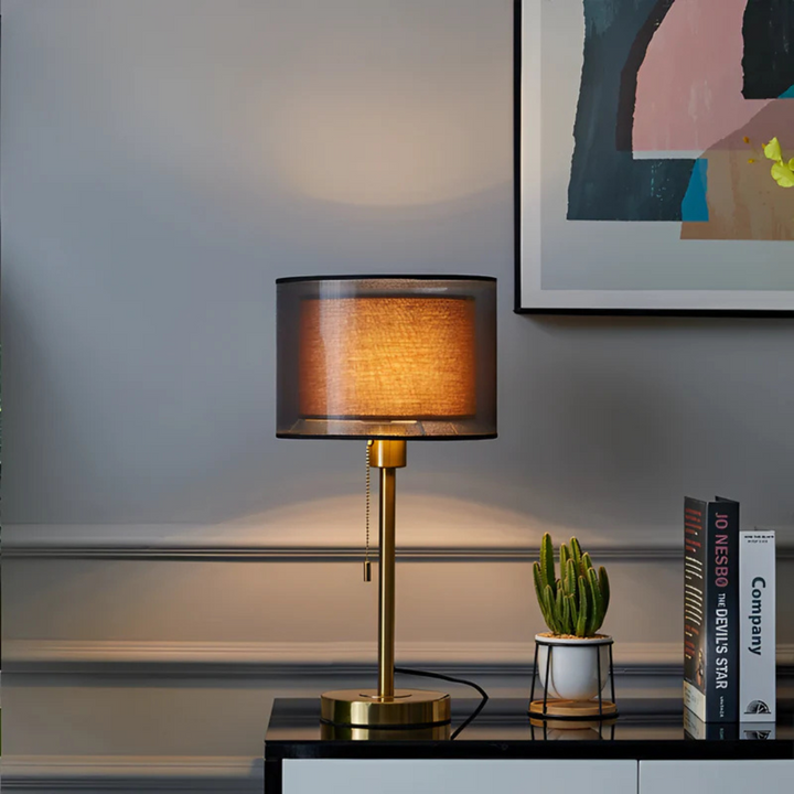 Skanto | Bordlampe med Dobbel Stofskjerm