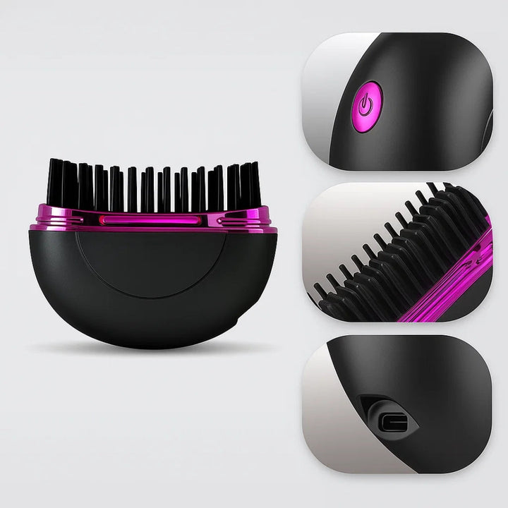 Rask oppvarming – Mini kamdesign – Frizz-fri finish – Rask oppfriskning for reise og daglig bruk Skanto