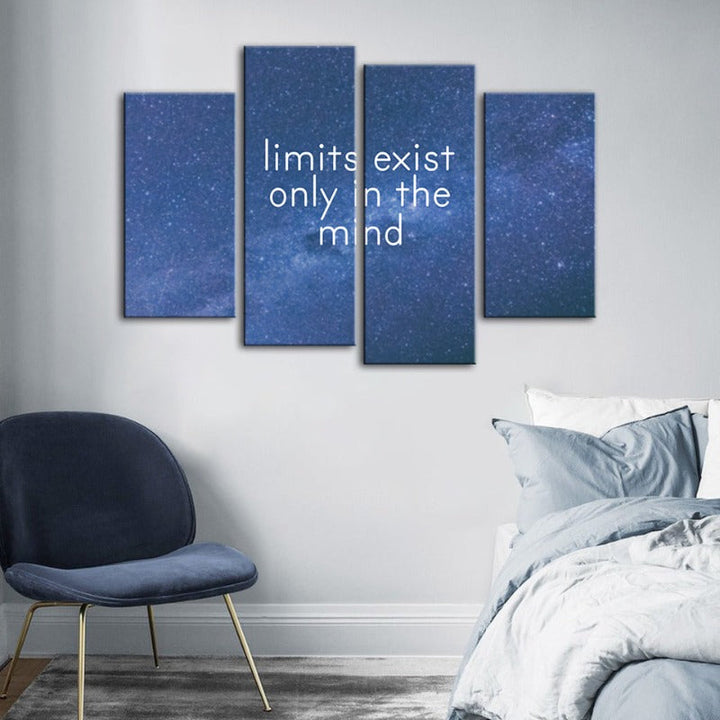 4-delt Galaxy Motivasjon - Lerret Veggkunst Maleri | Skanto
