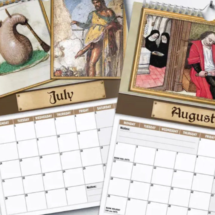 Skanto | Morsom Middelaldersk Veggkalender 2025 – Humor & Kunst