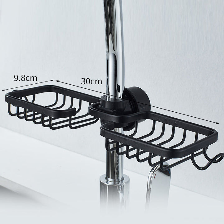 Skanto | Dusjholder for sjampo og såpe – Rustfritt aluminium – Sølv eller svart – Ingen boring