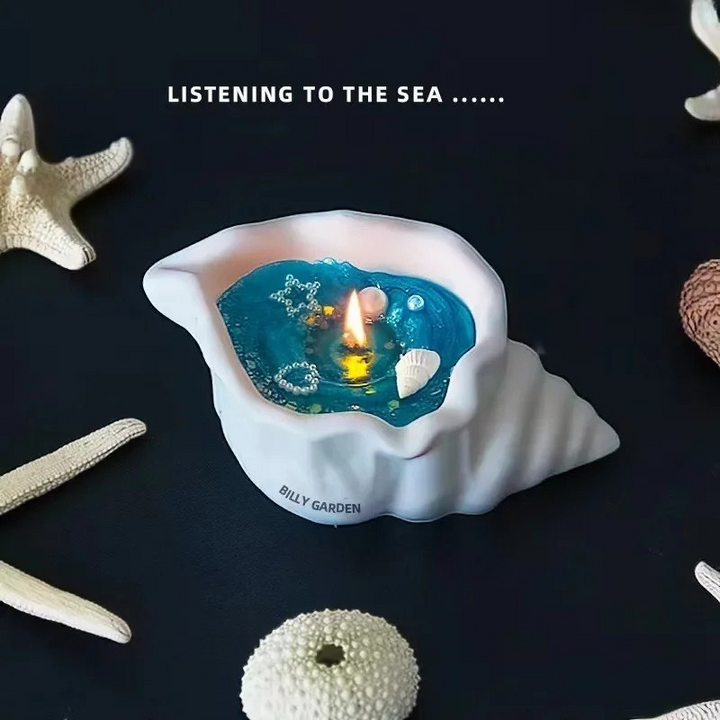 Aromatherapie-Duftkerze med Muschelmotiv