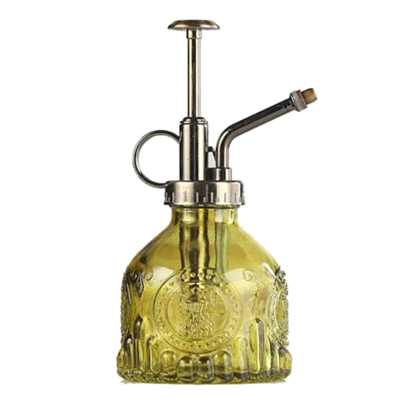 Skanto | Preget glassflaske med metalldyse – Plante sprayflaske for vanning av blomster i vintage design