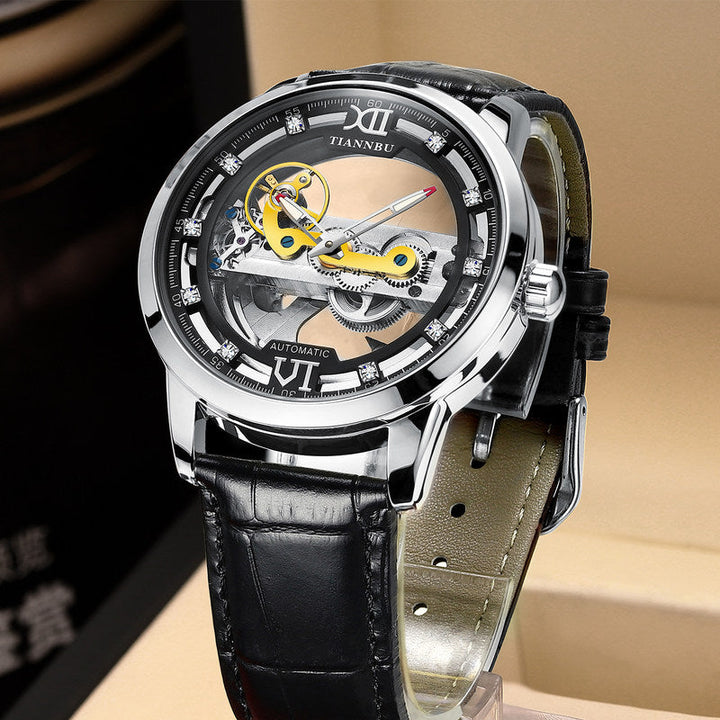 Skanto | Skeleton Tourbillon Ultra Tynn Automatisk Mekanisk Klokke