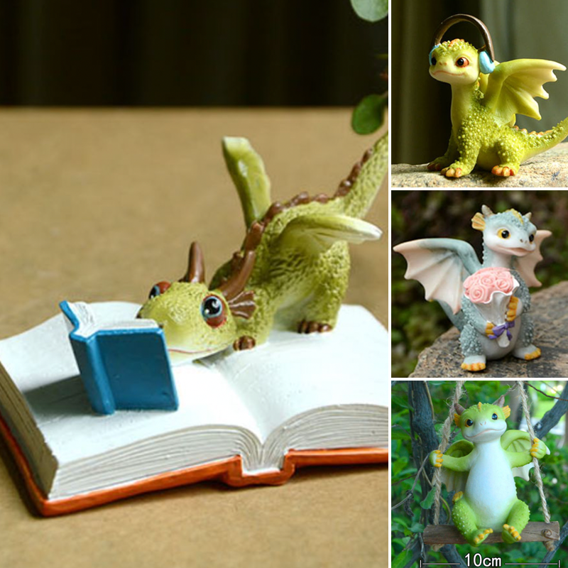 Skanto | Mini søt drage statue dekorasjon