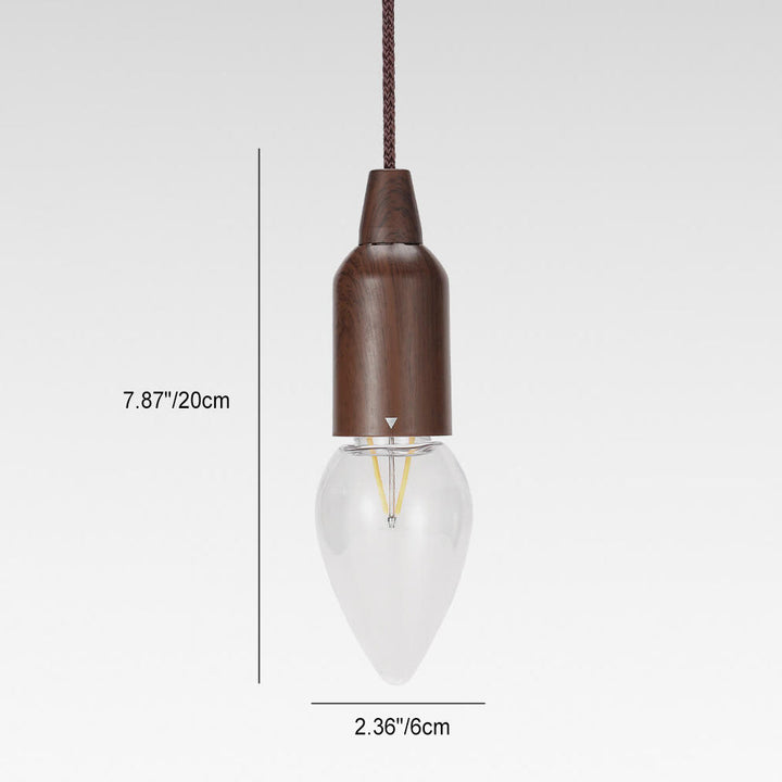 Retro bærbar, vanntett, rund trekjeglelampe med batteri og USB-tilkobling, 1 lyspære, ideell for camping og utendørsaktiviteter