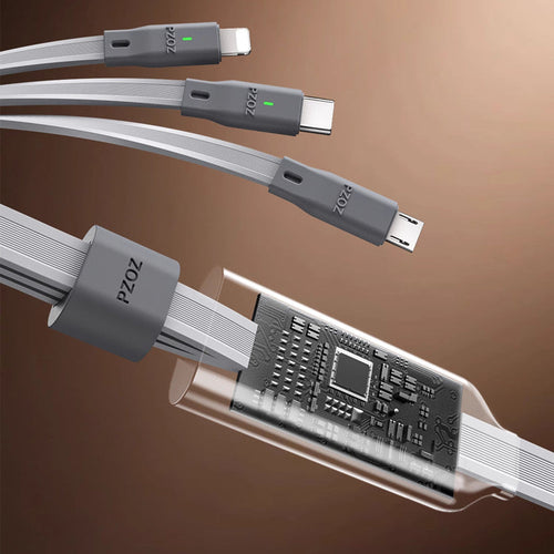 Skanto | 3-i-1 Datakabel - 100W Multifunksjonell Lade- og Datakabel