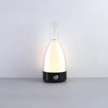 Skanto | Vinflaske Skrivebord Lampe med Bluetooth Høyttaler – Oppladbar Moderne Kveldsbelysning