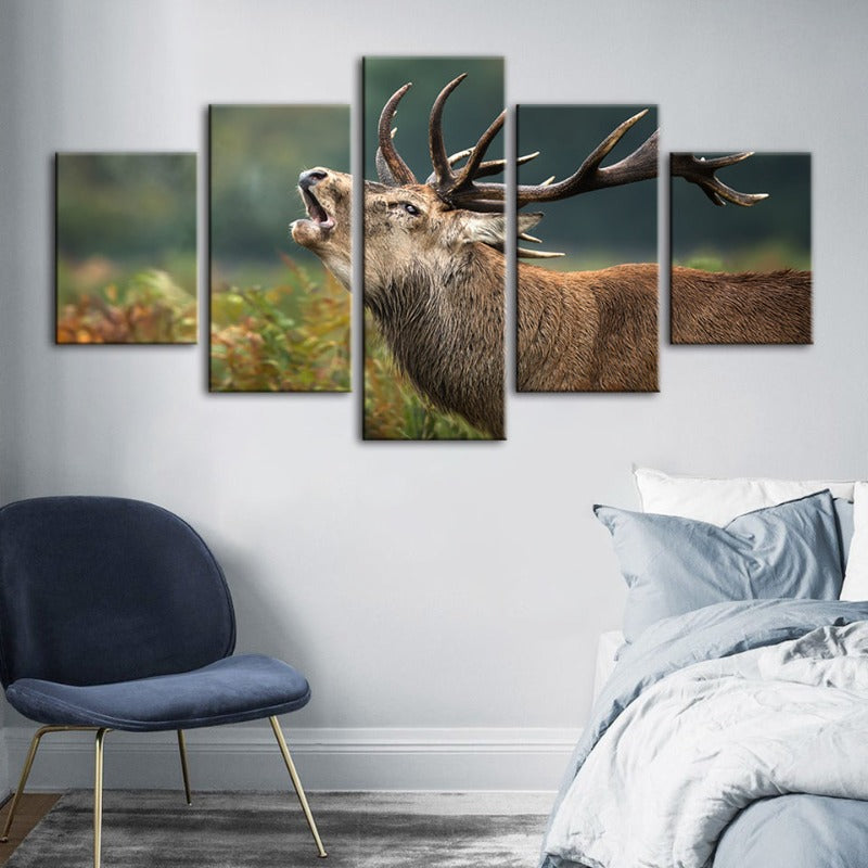 5 Pcs Blocking Moose - Canvas Wall Art Painting | Skanto