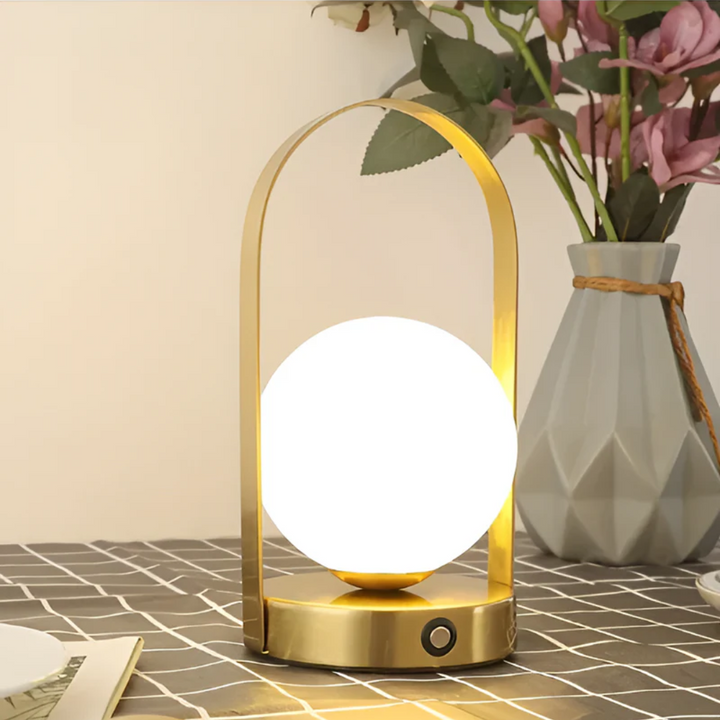 AuraLicht Trådløs Bordlampe – Oppladbar & Rustfritt Stål Design Lampe | Skanto