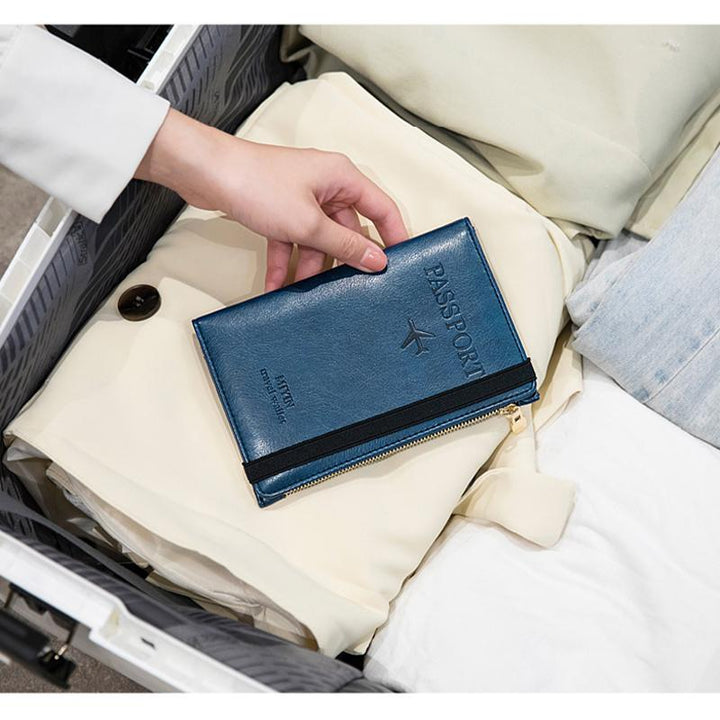 Men's Leather Passport Wallet with RFID Blocking | Skanto