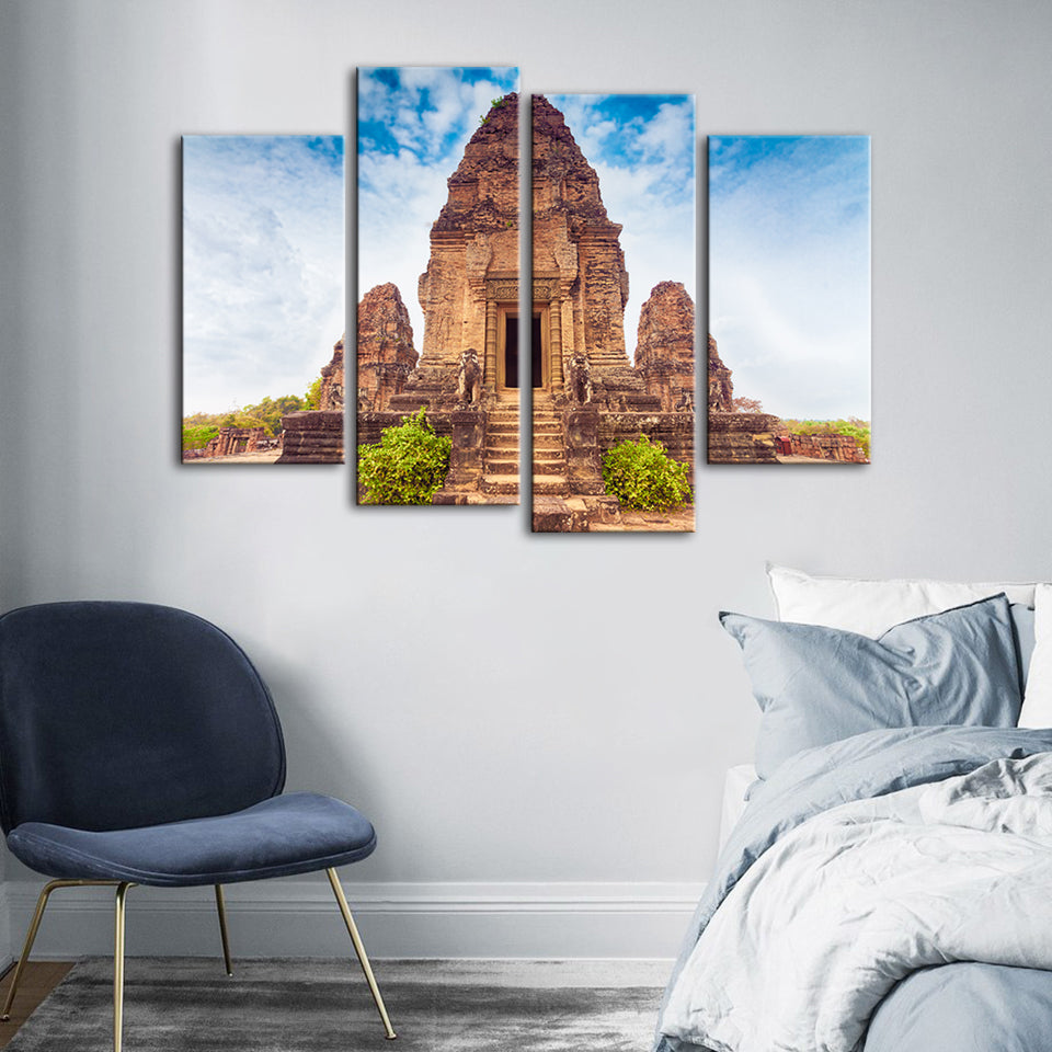 Ancient Temple 4 Piece - Canvas Wall Art Painting | Skanto