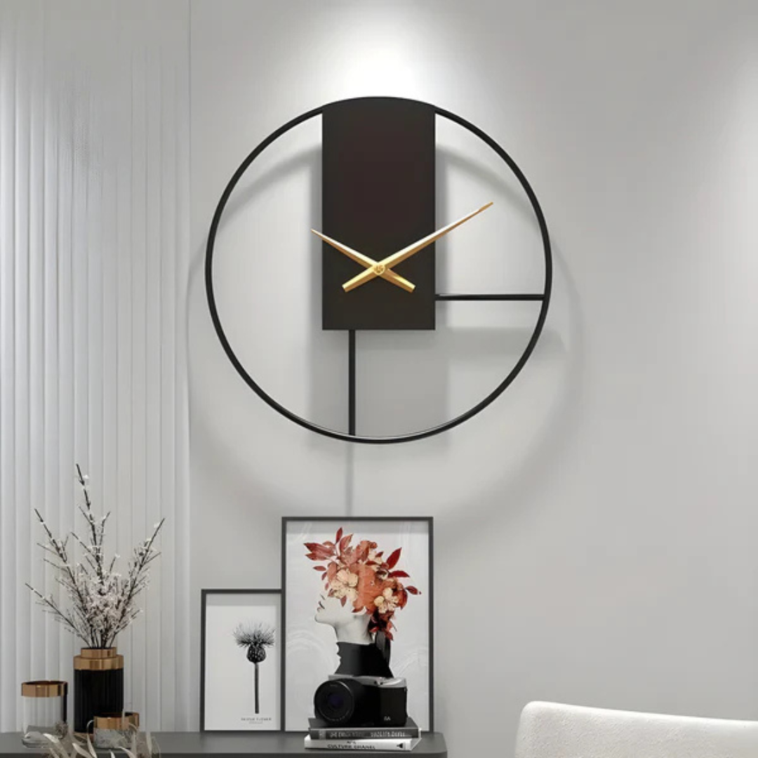 Skanto | Elegant Minimalist Veggklokke Aurum med Stille Mekanisme