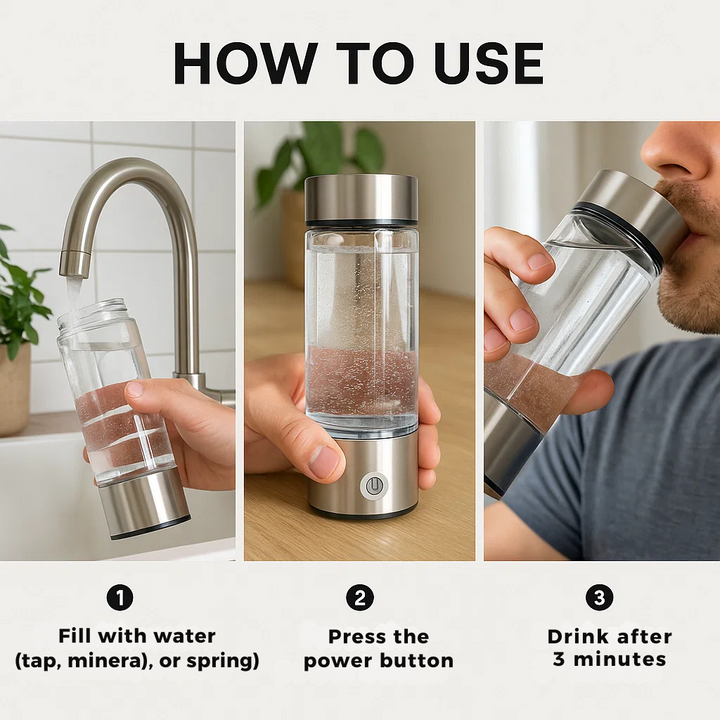 Skanto | Hydrogen Water Bottle | USB Rechargeable, Anti-Inflammatory & Perfect for Daily Hydration and Wellness