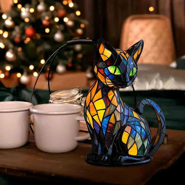Lumikat Håndlagd Glød-i-mørket Kattelampe – Miljøbelysning og Gave | Skanto