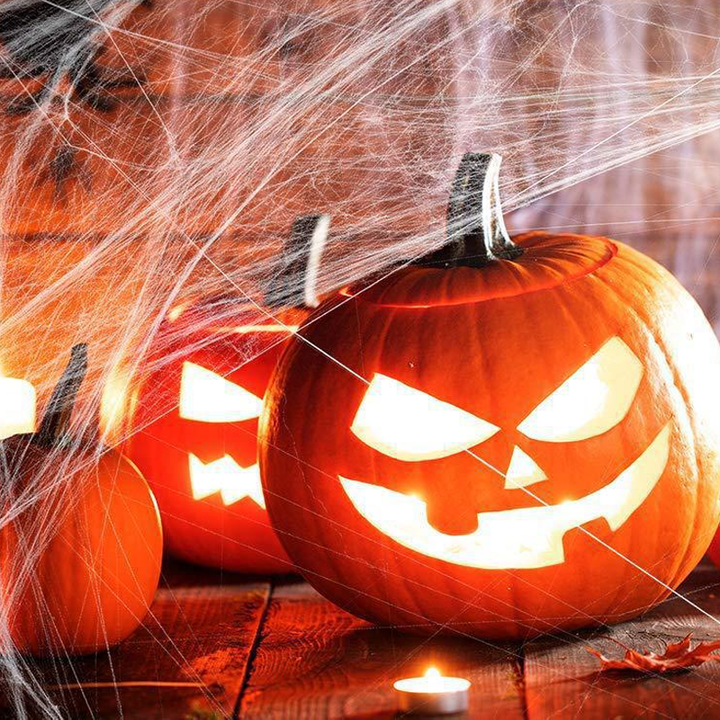 Skanto | Halloween Edderkopp Dekorasjoner, strekkbar edderkoppnett