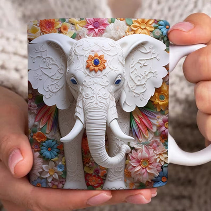 3D Elefant Blomster Kopp | Skanto