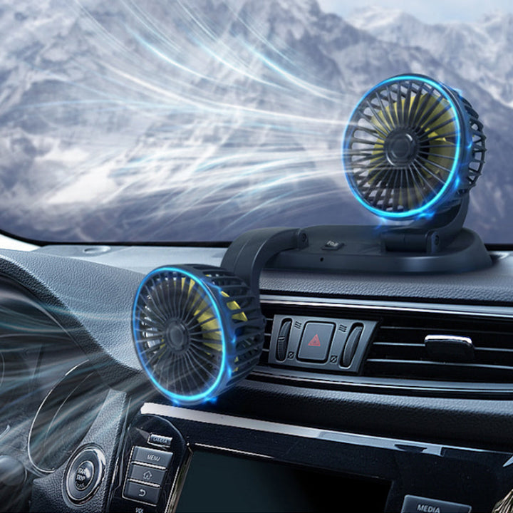 Skanto | Dual Head Bil Auto Kjøle Luft Sirkulator Vifte