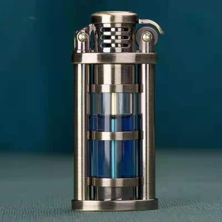 Transparent vindtett Metall Kerosene Flamme Fusjon Lighter | Skanto