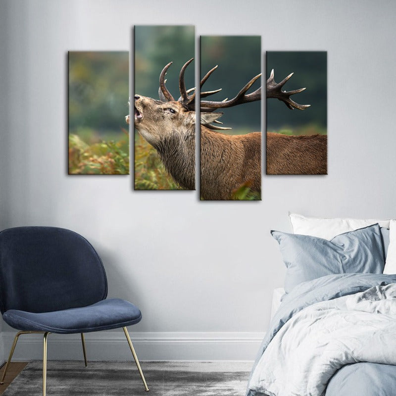 4 Delt Bleating Elk - Lerret Veggkunst Maleri | Skanto