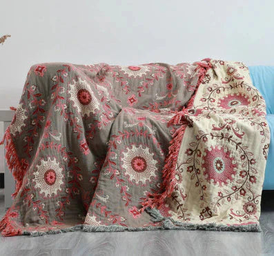Skanto | Reversibel Skandinavisk Ullteppe med Fugledesign