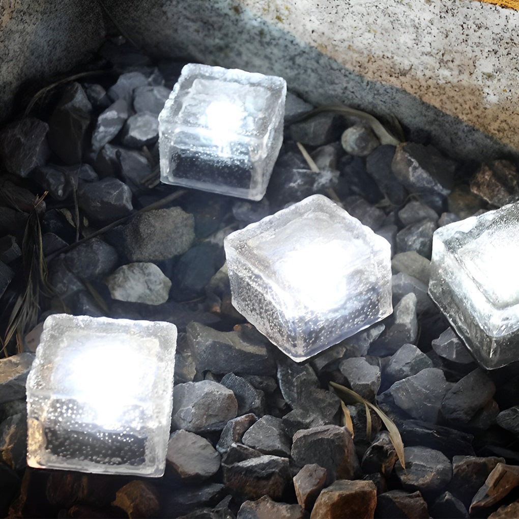 Square Creative Ice ock LED Vanntett Smarte Solenergi Utendørs Belysning
