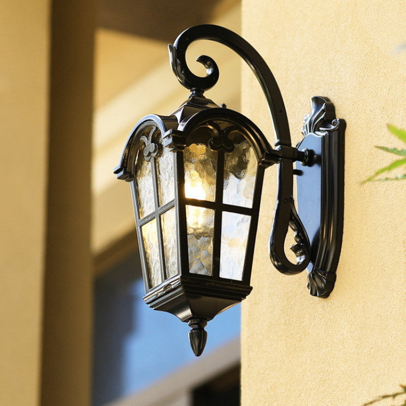 Skanto | Sollys Vanntett Utendørs Vegglampe | Vintage Design med Fjernkontroll for Veranda, Patio & Hagebruk