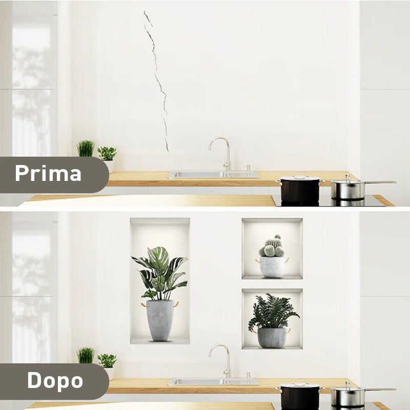 Skanto | Selvklebende 3D Plante Veggklistremerker