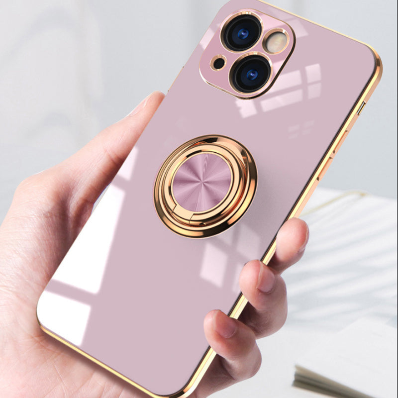 Plattiertes iPhone-deksel med ring | Skanto