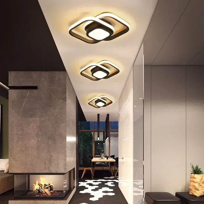 Moderne LED Taklampe med Dobbelt Ringdesign - Twilight Rings | Skanto