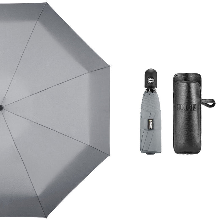 Skanto | Super Bærbar Auto Åpne/Lukke Vindbeskyttet Paraply med 12 Ribber, 5-Fold & Ergonomisk Håndtak