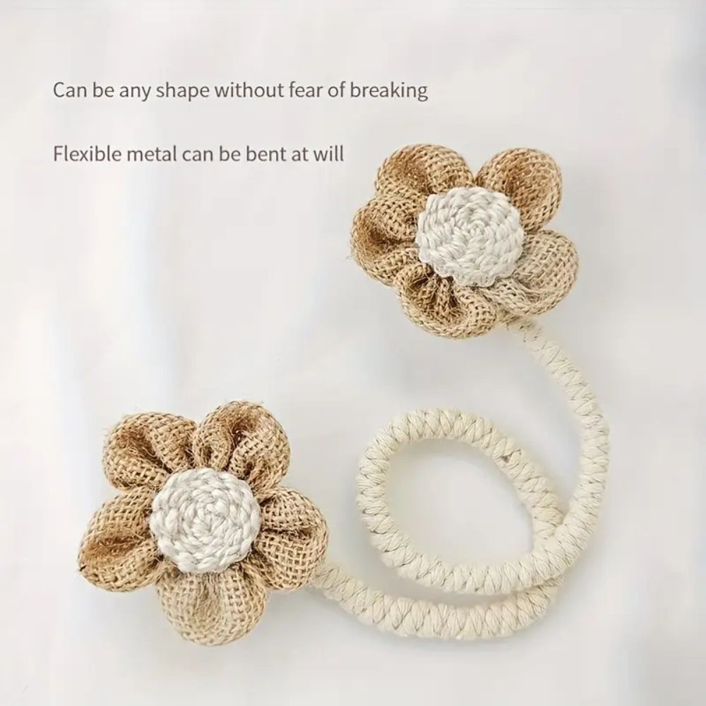 Raffhalter aus Hanf mit Blumenmuster | 2er-sett