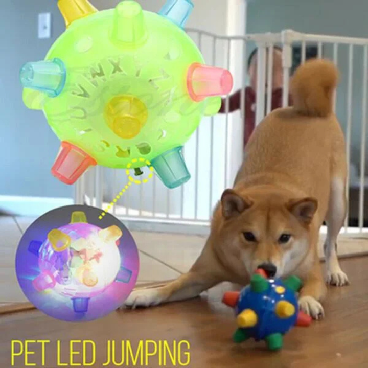 Skanto | Hund Ball Leke Interaktiv LED Studs Gummi Lys Opp Lek Ball