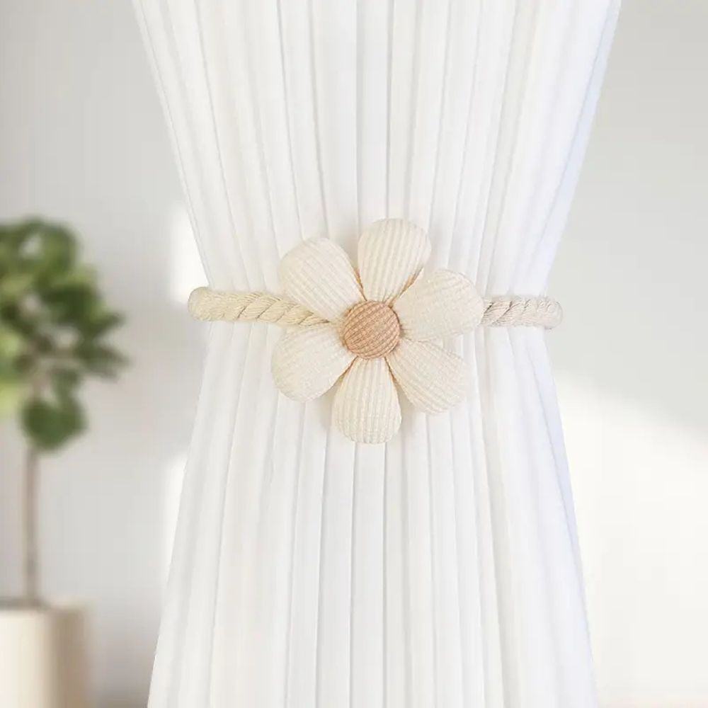 Skanto | Delikat Blomst Magnetisk Gardin Knytebånd | 2Pcs Sett