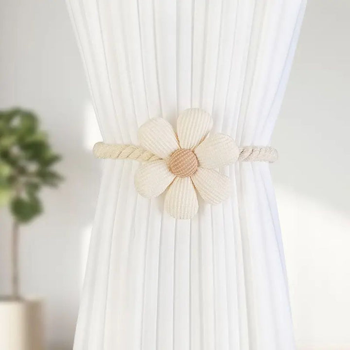 Skanto | Delikat Blomst Magnetisk Gardin Knytebånd | 2Pcs Sett