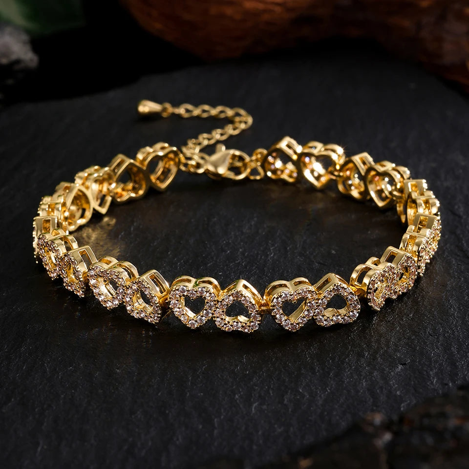 Skanto | Kjærlighet Hjerter Diamantarmbånd