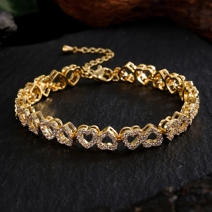 Skanto | Kjærlighet Hjerter Diamantarmbånd
