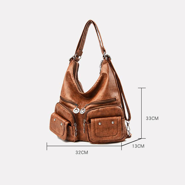 Skanto | Multi-Lommer Vintage Skulderveske