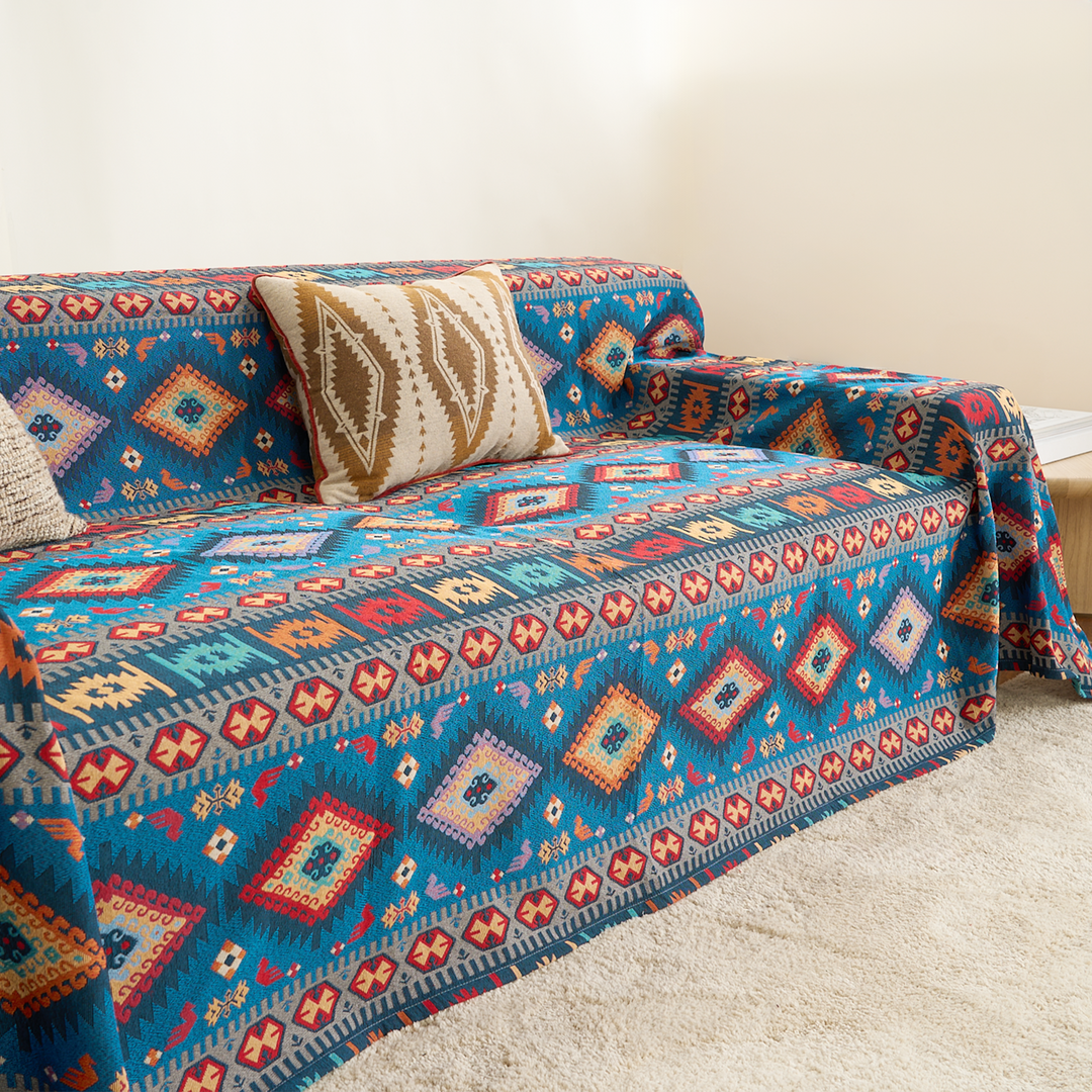 Azure Boho Chic Sofa Cover - Moderne, stilige og holdbare sofa beskyttelse | Skanto