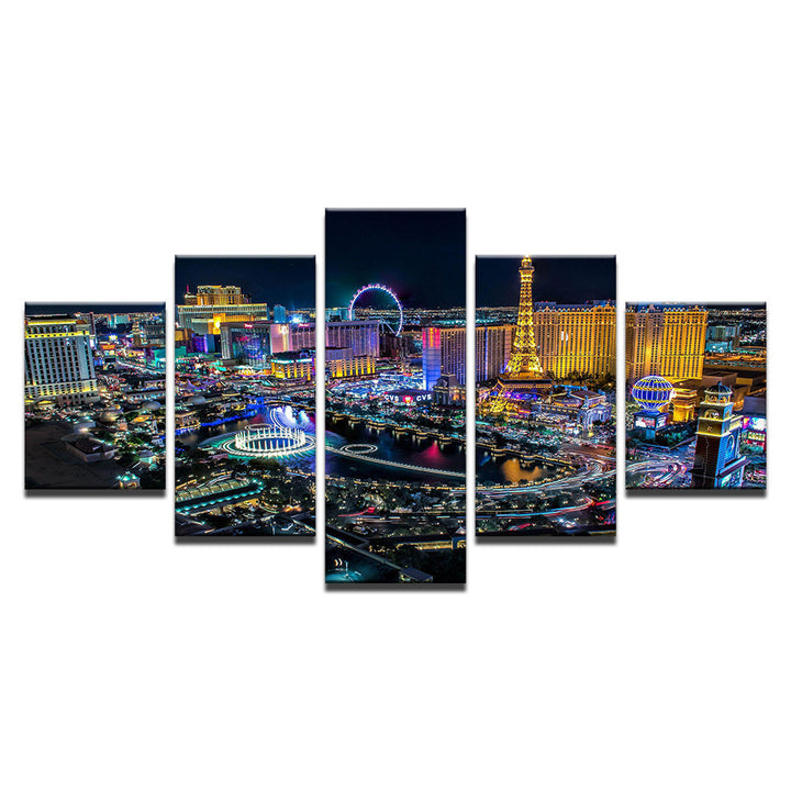 Las Vegas Lights 5 stykker - lerret veggkunst maleri