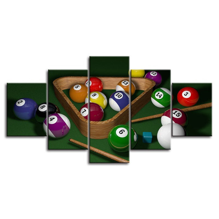5-Piece Billiard Balls Canvas Wall Art Painting | Skanto