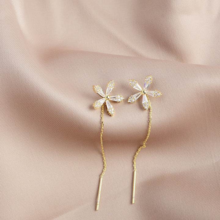 Skanto | Skinne Frynse Blomster Øredobber