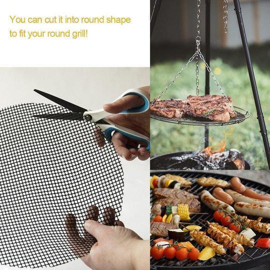 Teflon Non-stick BBQ Grill Mesh Mat for Reusable Cleaning | Skanto