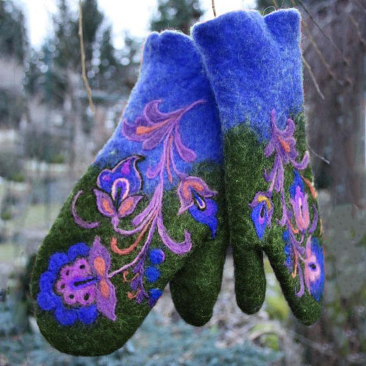 Skanto | Juleblomst Broderte Votter
